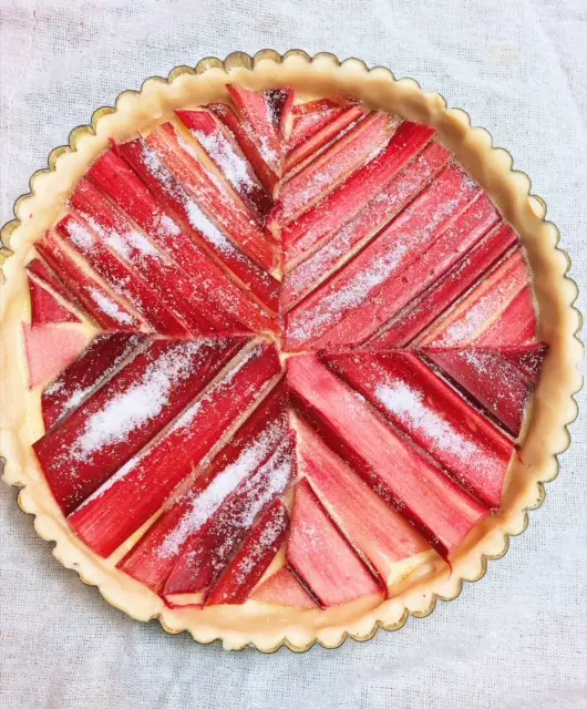 Rhubarb Tart With Vanilla Pastry Cream - Peaches 2 Peaches