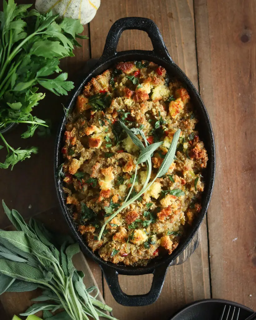 Sage Cornbread Stuffing - Peaches 2 Peaches